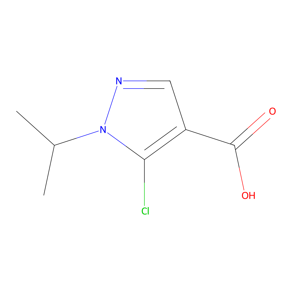 5-chloro-1-(propan-2-yl)-1H-pyrazole-4-carboxylic acid molecular structure, CAS 1554319-23-1