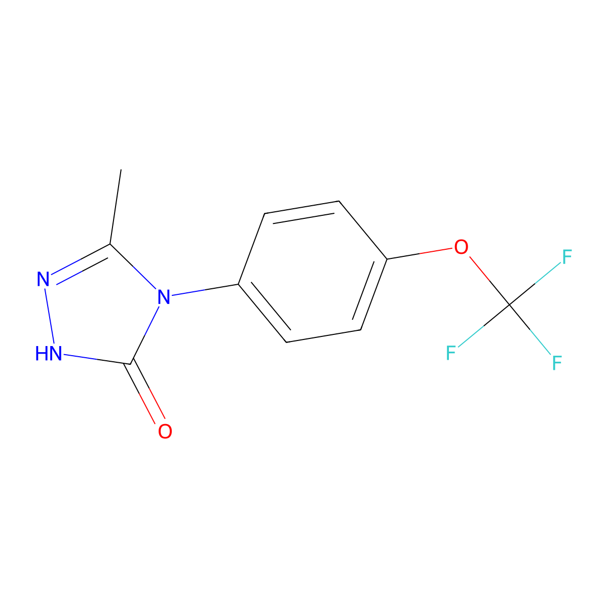 5-methyl-4-[4-(trifluoromethoxy)phenyl]-2,4-dihydro-3H-1,2,4-triazol-3-one molecular structure, CAS 155432-34-1