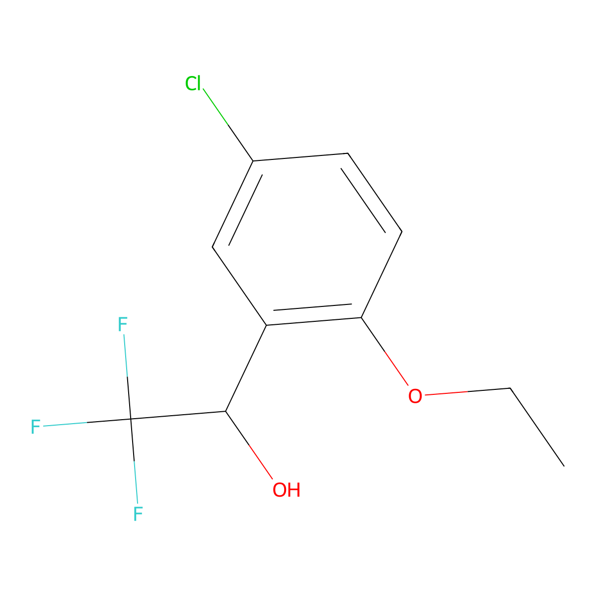 1-(5-Chloro-2-ethoxyphenyl)-2,2,2-trifluoroethan-1-ol molecular structure, CAS 1554321-66-2
