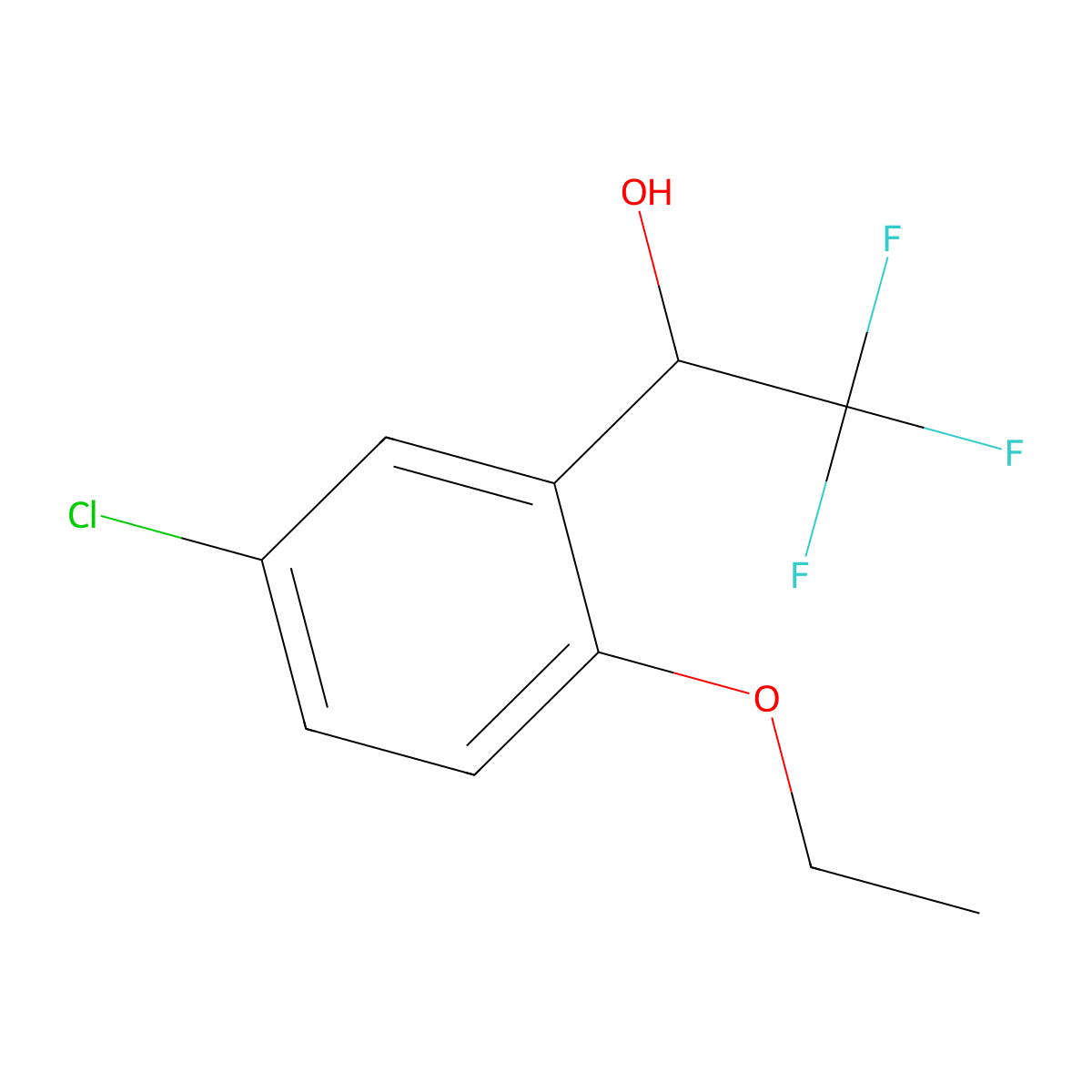 1-(5-Chloro-2-ethoxyphenyl)-2,2,2-trifluoroethan-1-ol molecular structure, CAS 1554321-66-2