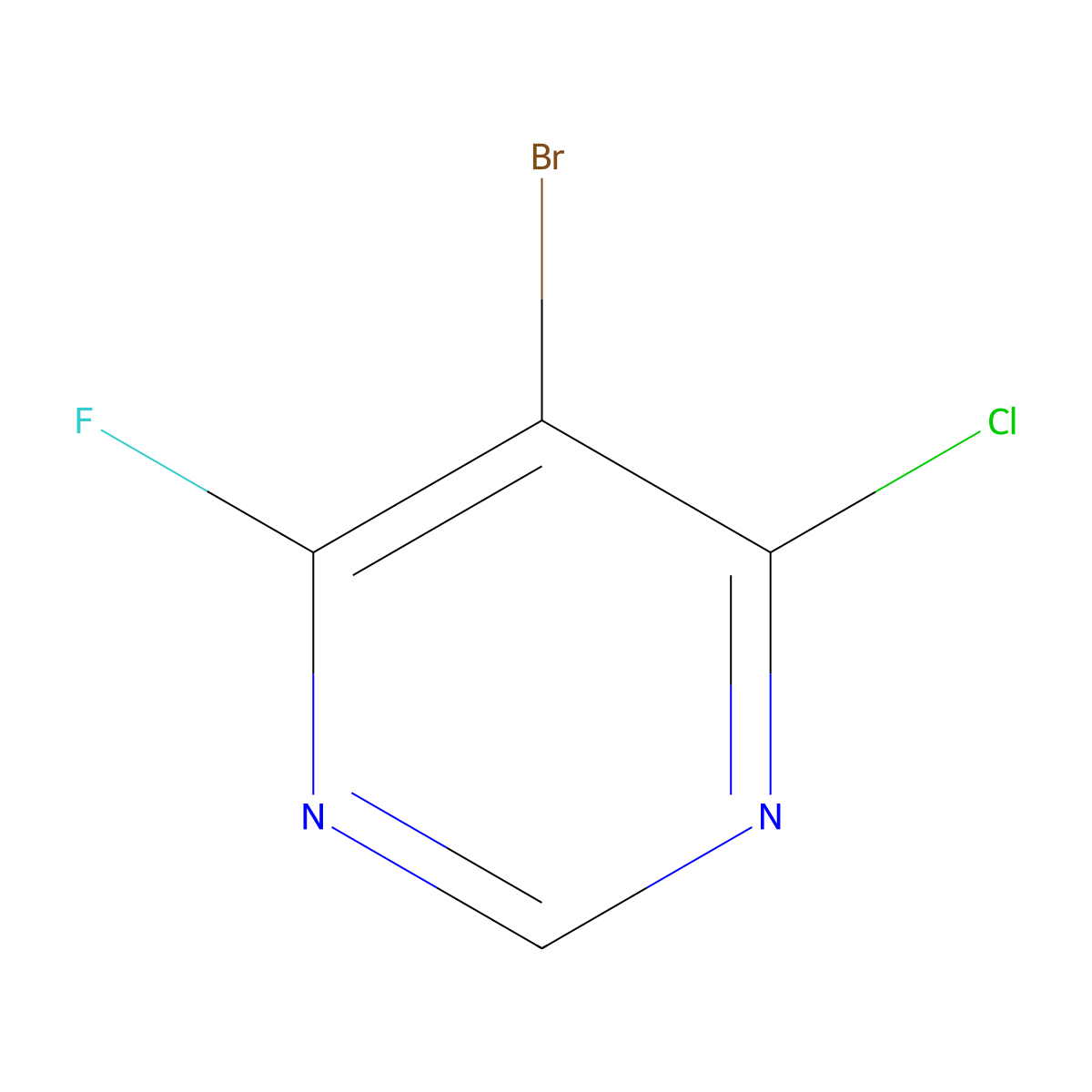5-Bromo-4-chloro-6-fluoropyrimidine molecular structure, CAS 1554321-96-8