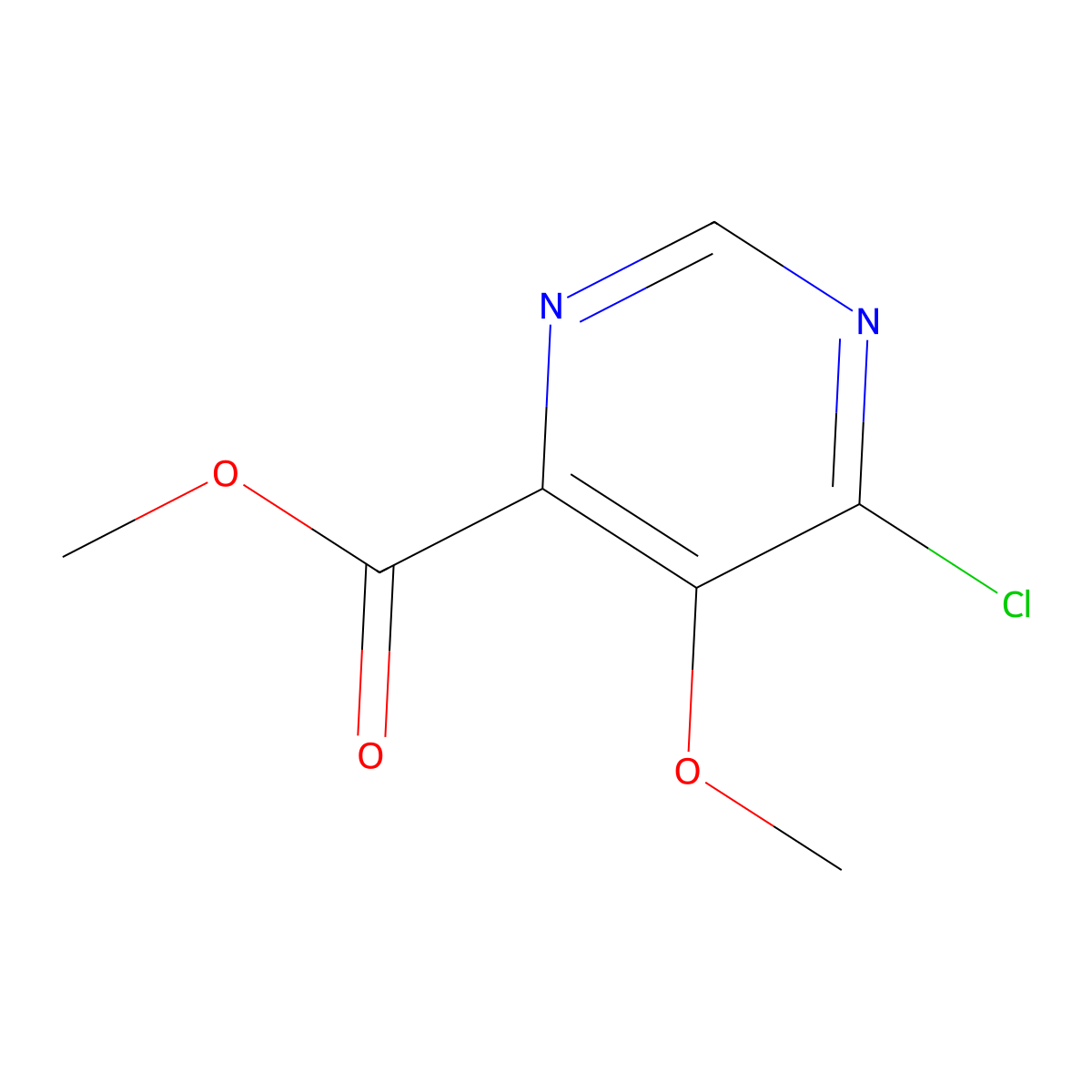 Methyl 6-chloro-5-methoxypyrimidine-4-carboxylate molecular structure, CAS 1554322-12-1