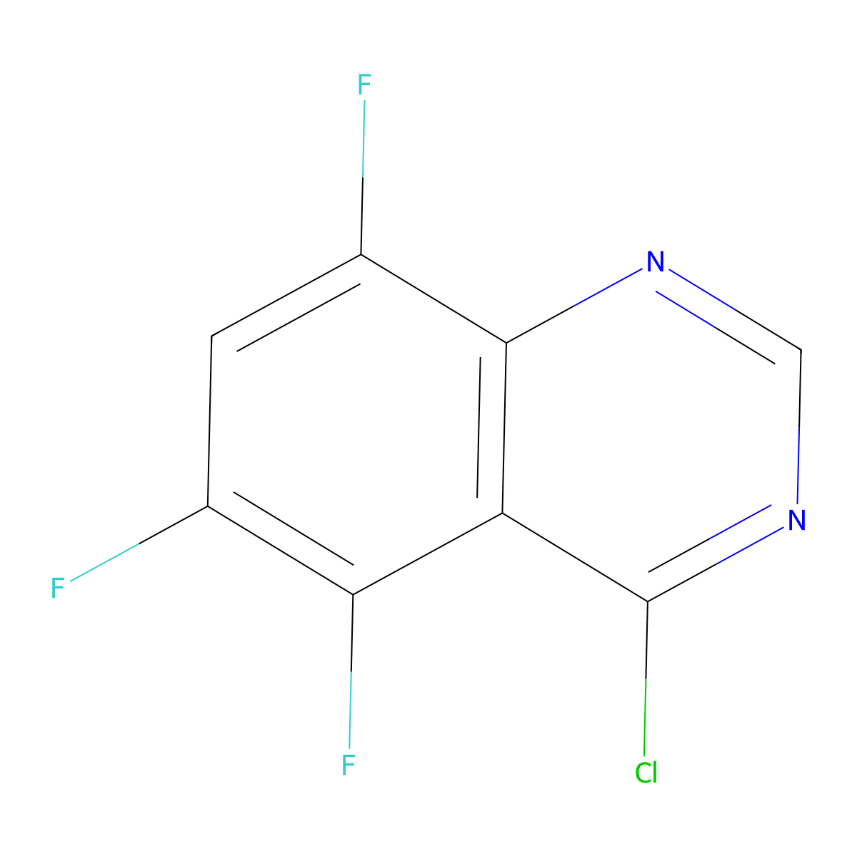 4-Chloro-5,6,8-trifluoroquinazoline molecular structure, CAS 1554322-29-0