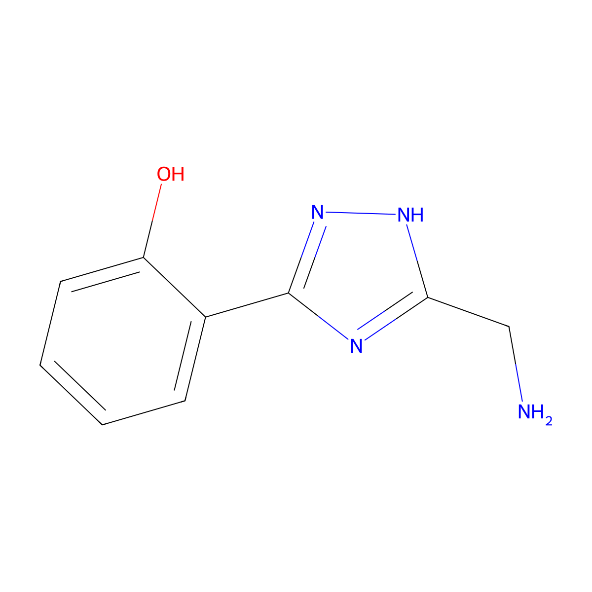 Phenol, 2-[5-(aminomethyl)-1H-1,2,4-triazol-3-yl]- molecular structure, CAS 1554330-97-0