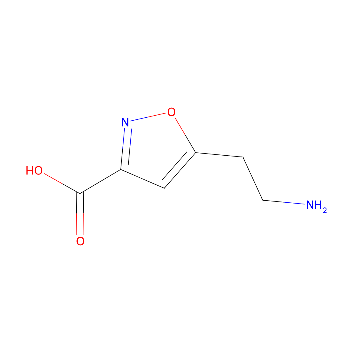 5-(2-Aminoethyl)-1,2-oxazole-3-carboxylic acid molecular structure, CAS 1554331-35-9