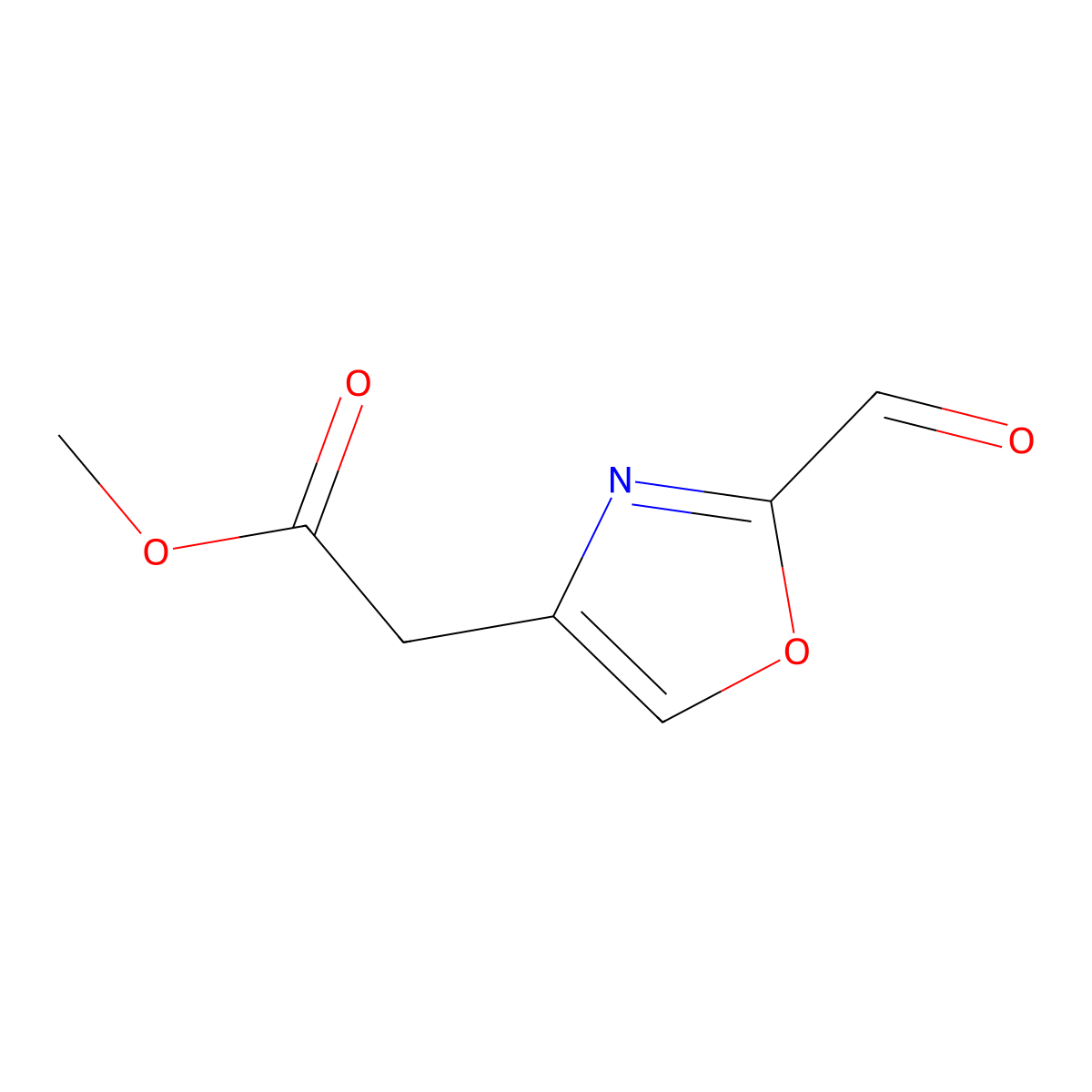 Methyl 2-(2-formyl-1,3-oxazol-4-yl)acetate molecular structure, CAS 1554332-58-9