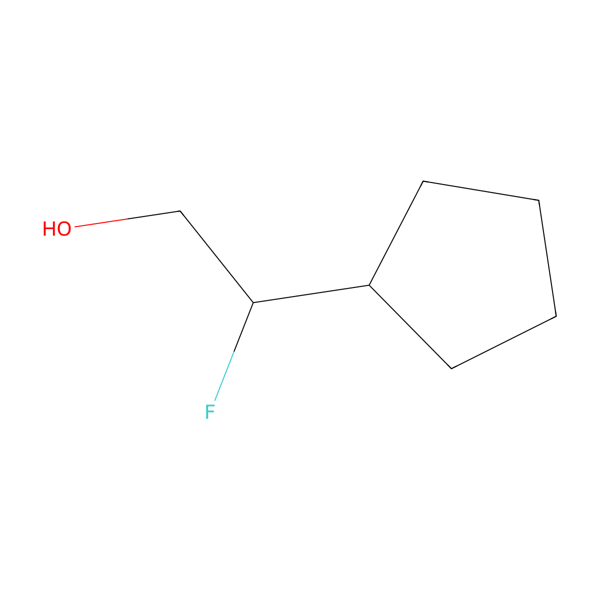 2-Cyclopentyl-2-fluoroethan-1-ol molecular structure, CAS 1554334-52-9