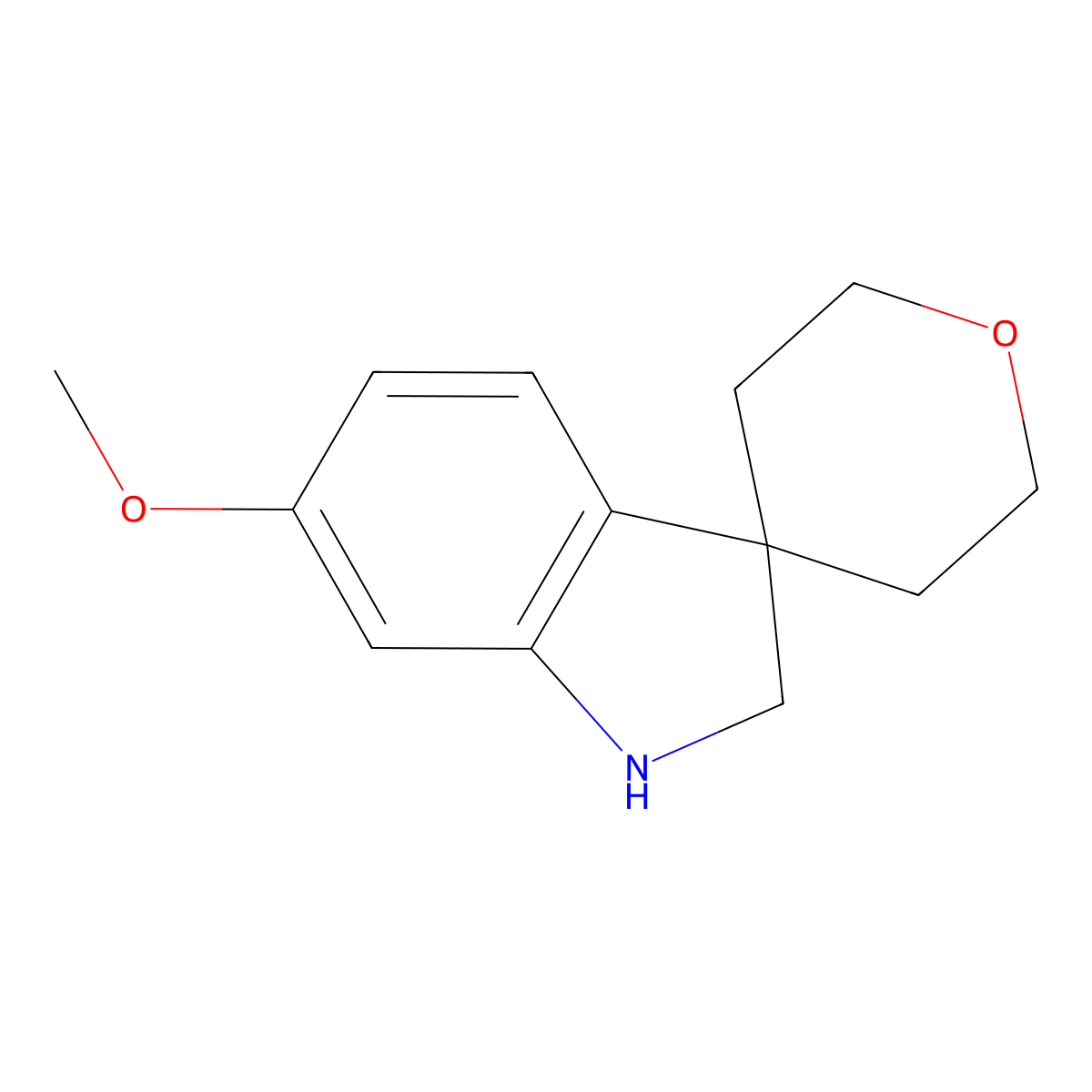 6-Methoxy-1,2-dihydrospiro[indole-3,4'-oxane] molecular structure, CAS 1554344-29-4