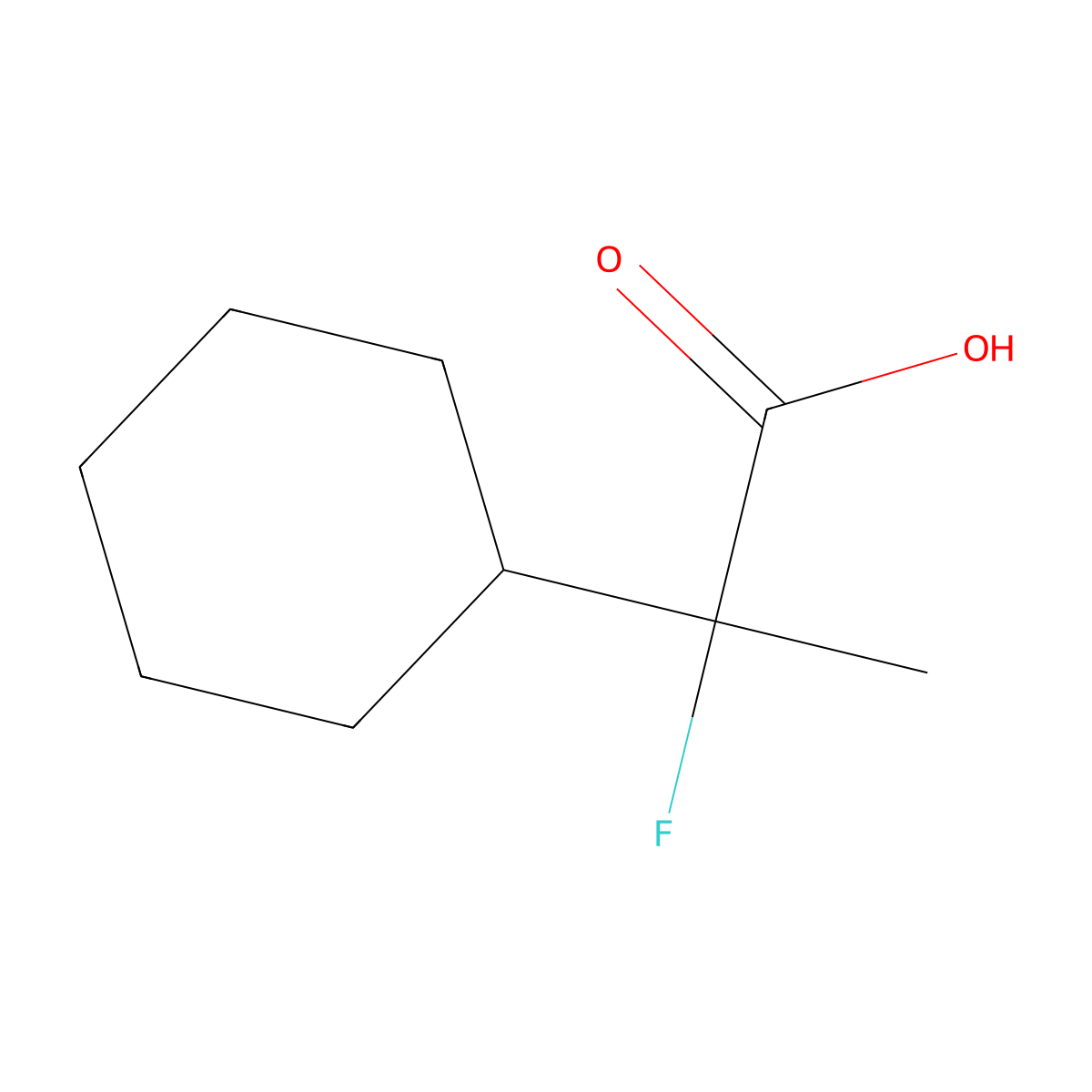 2-Cyclohexyl-2-fluoropropanoic acid molecular structure, CAS 1554357-50-4