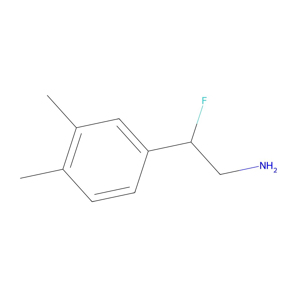 2-(3,4-Dimethylphenyl)-2-fluoroethan-1-amine molecular structure, CAS 1554360-19-8