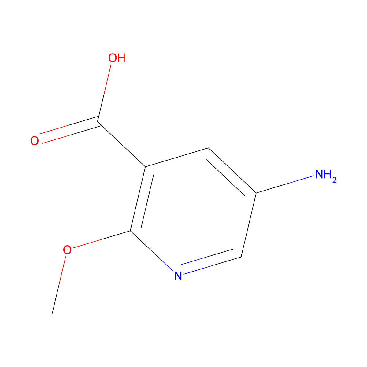 5-Amino-2-methoxynicotinic acid molecular structure, CAS 1554360-43-8