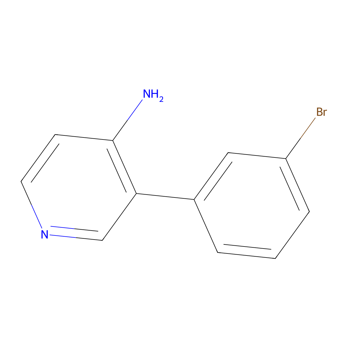 3-(3-Bromophenyl)pyridin-4-amine molecular structure, CAS 1554360-68-7