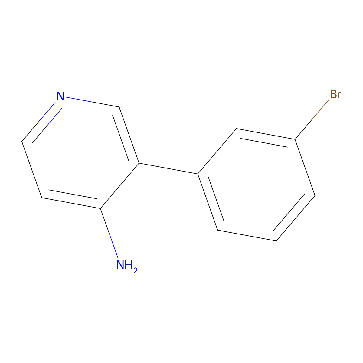 3-(3-Bromophenyl)pyridin-4-amine molecular structure, CAS 1554360-68-7