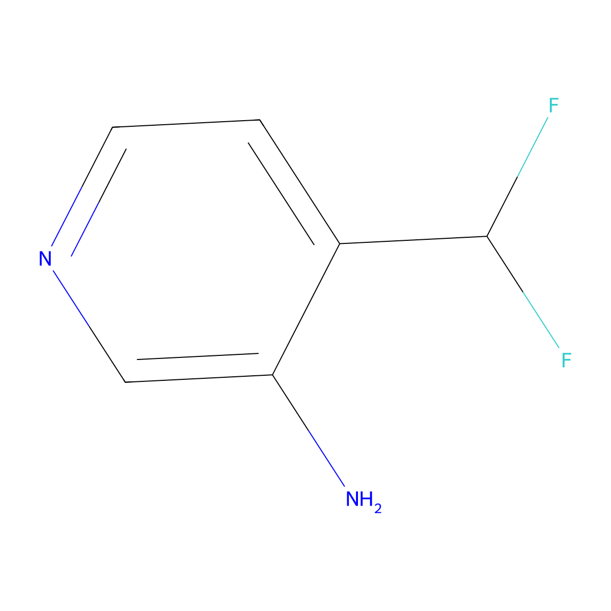 4-(Difluoromethyl)pyridin-3-amine molecular structure, CAS 1554366-06-1
