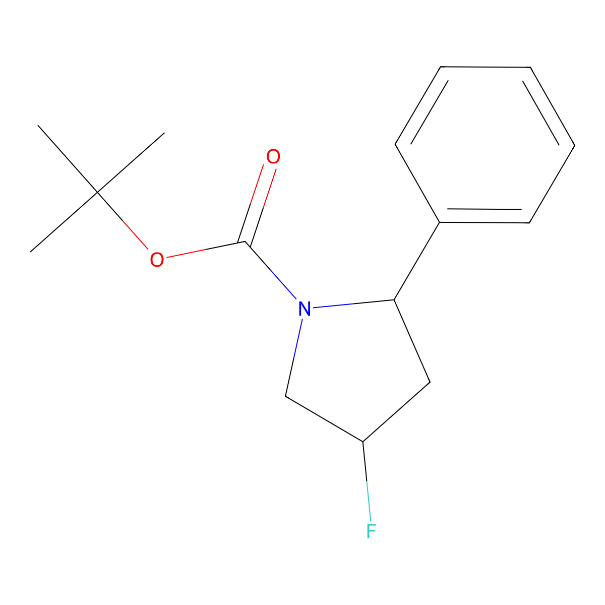 Tert-butyl 4-fluoro-2-phenylpyrrolidine-1-carboxylate molecular structure, CAS 1554366-83-4