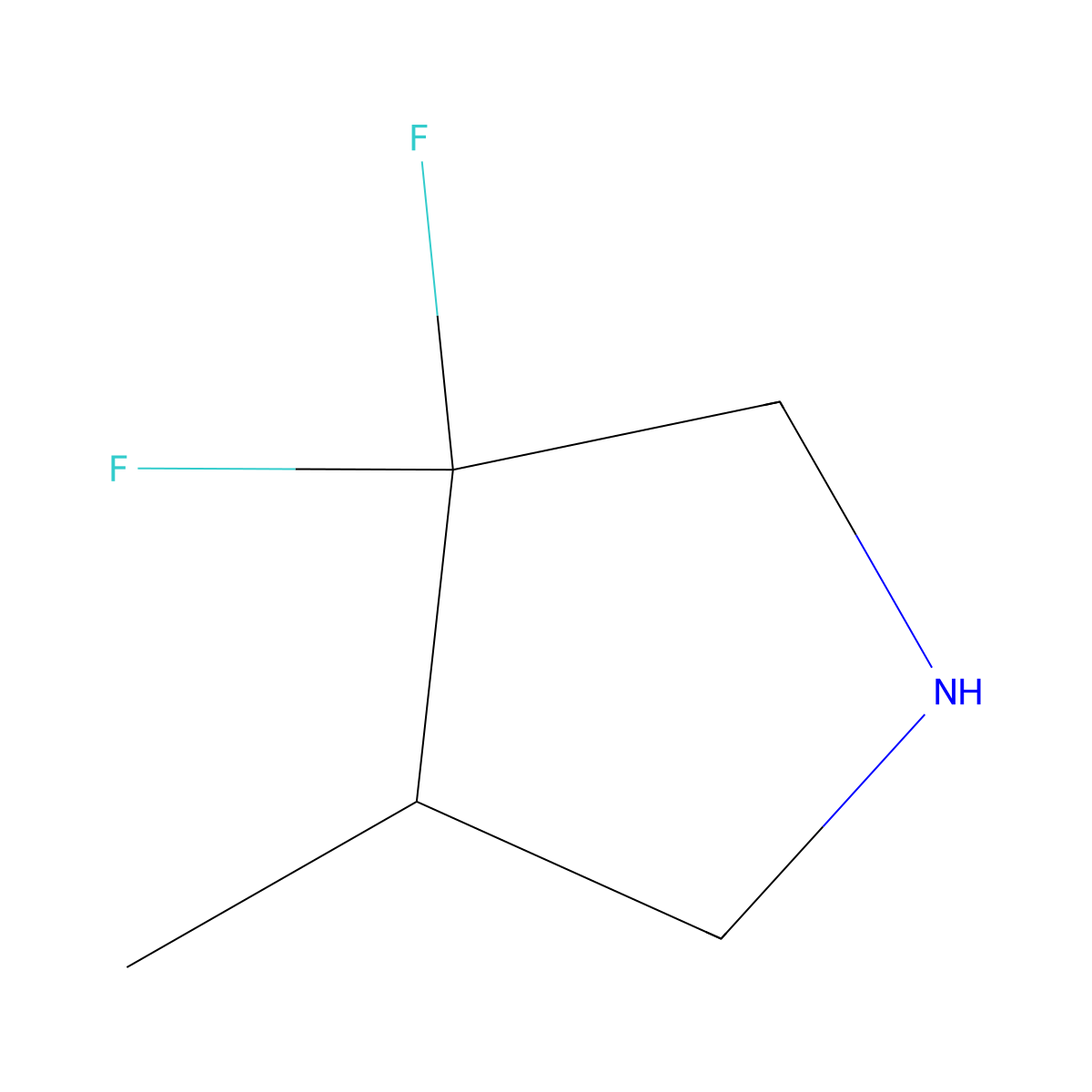 3,3-Difluoro-4-methylpyrrolidine molecular structure, CAS 1554367-59-7