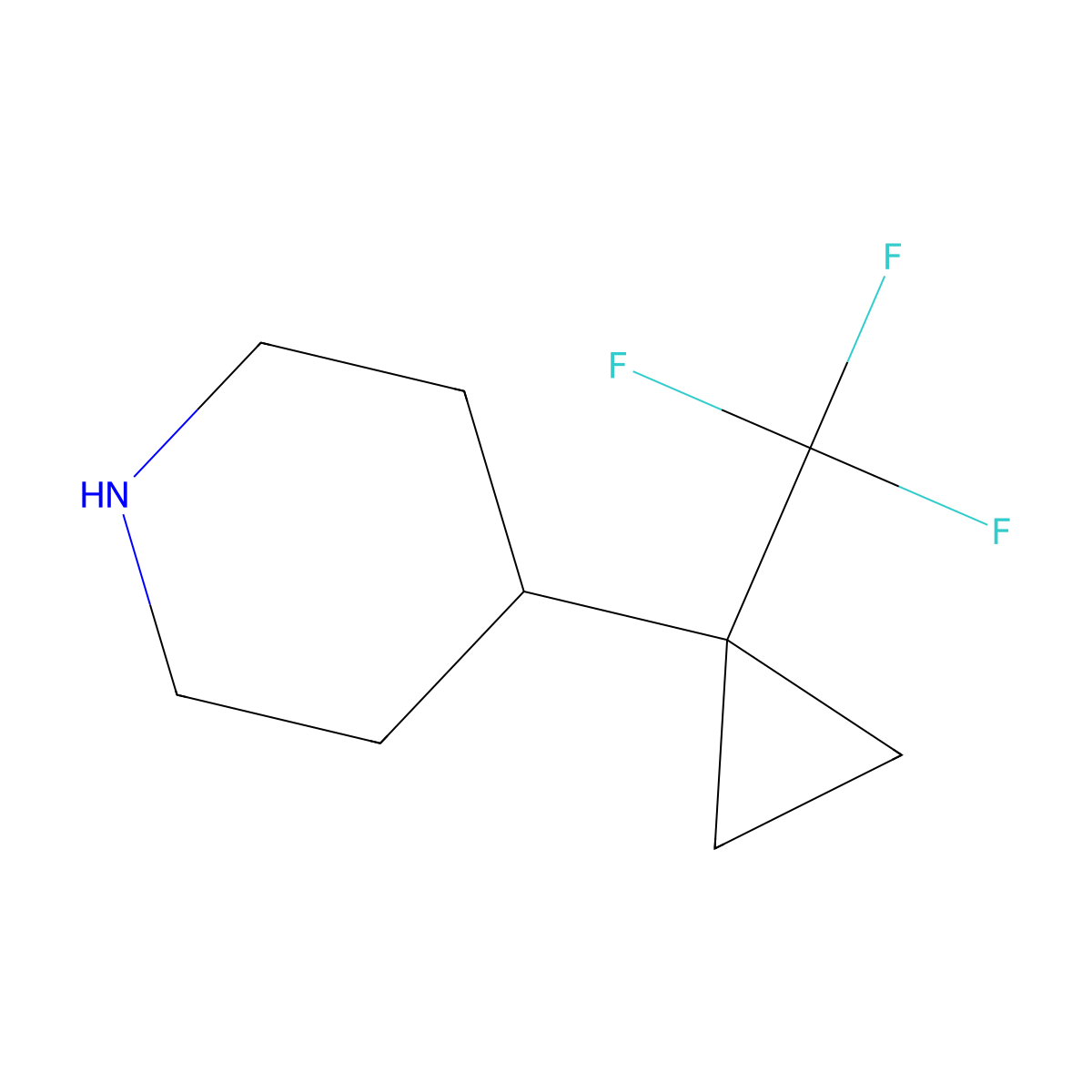 4-[1-(Trifluoromethyl)cyclopropyl]piperidine molecular structure, CAS 1554369-89-9