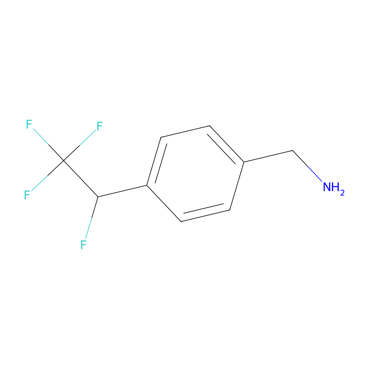 1-[4-(1,2,2,2-Tetrafluoroethyl)phenyl]methanamine molecular structure, CAS 1554370-30-7
