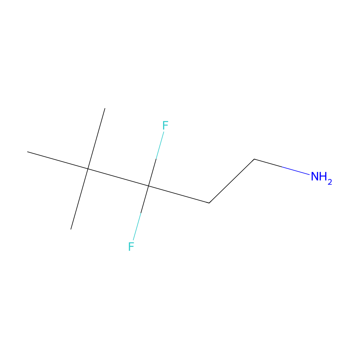 3,3-Difluoro-4,4-dimethylpentan-1-amine molecular structure, CAS 1554370-90-9