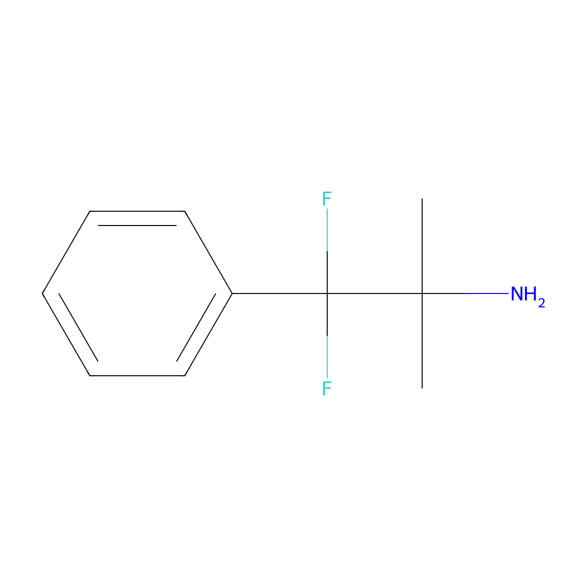 1,1-Difluoro-2-methyl-1-phenylpropan-2-amine molecular structure, CAS 1554371-59-3