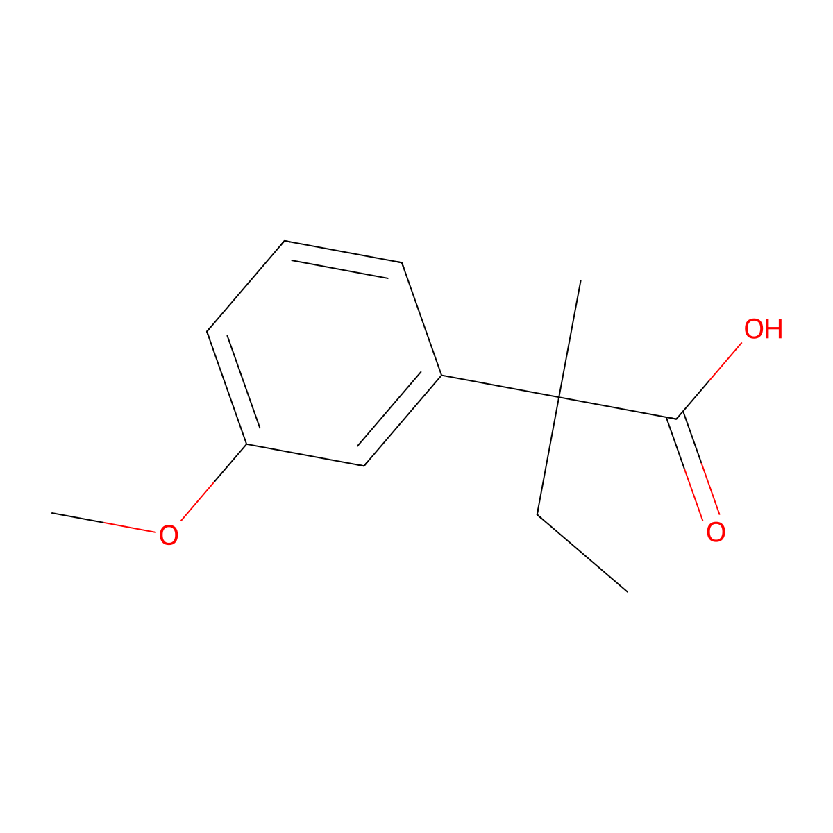 2-(3-Methoxyphenyl)-2-methylbutanoic acid molecular structure, CAS 1554377-65-9
