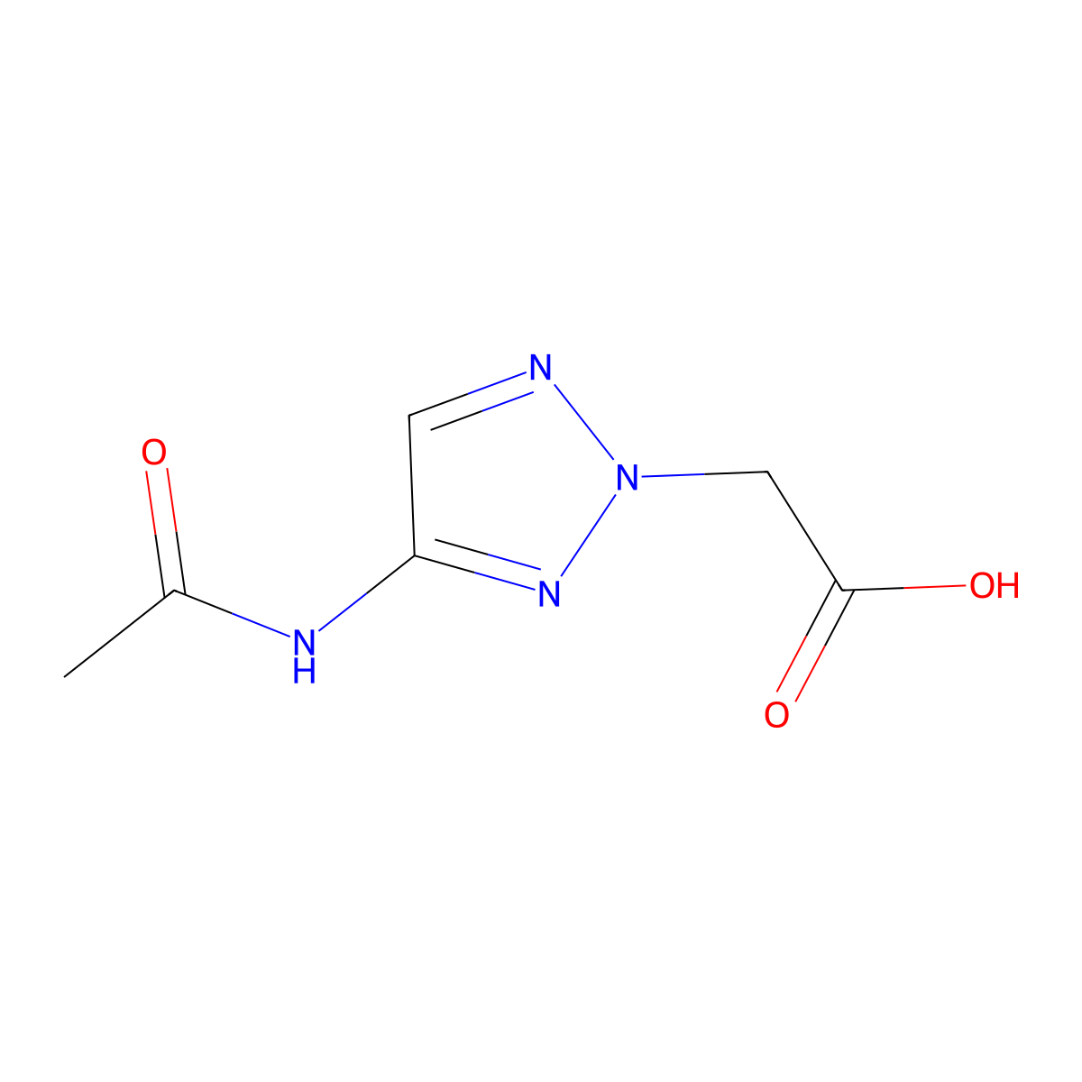 2-(4-acetamido-2H-1,2,3-triazol-2-yl)acetic acid molecular structure, CAS 1554386-97-8