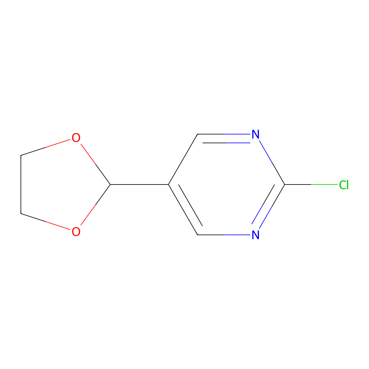 2-Chloro-5-(1,3-dioxolan-2-yl)pyrimidine molecular structure, CAS 1554387-36-8