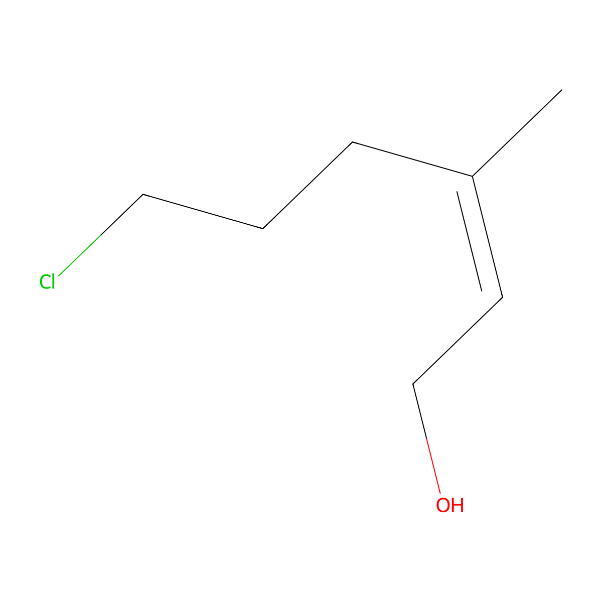 6-Chloro-3-methylhex-2-en-1-ol molecular structure, CAS 155439-87-5