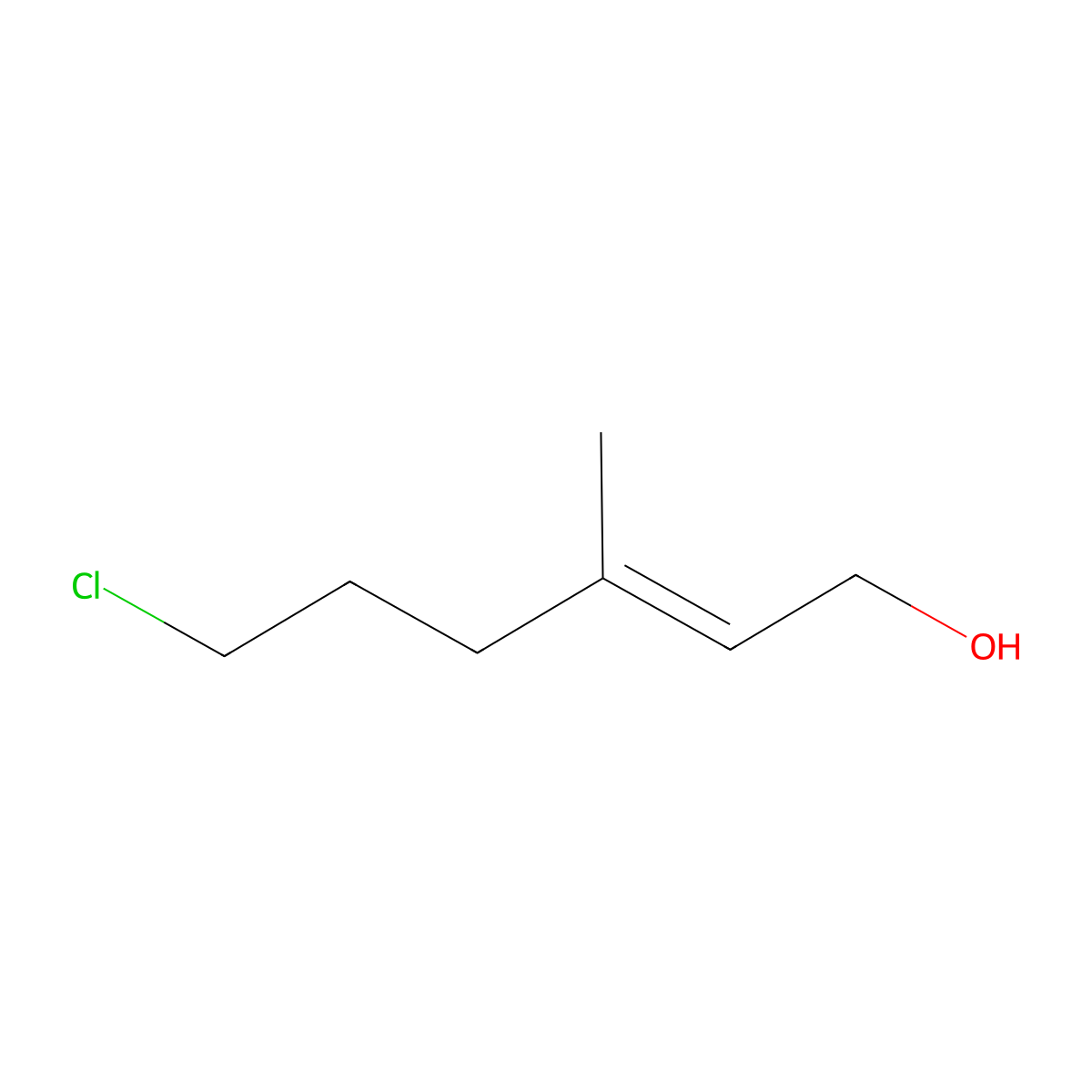 6-Chloro-3-methylhex-2-en-1-ol molecular structure, CAS 155439-87-5