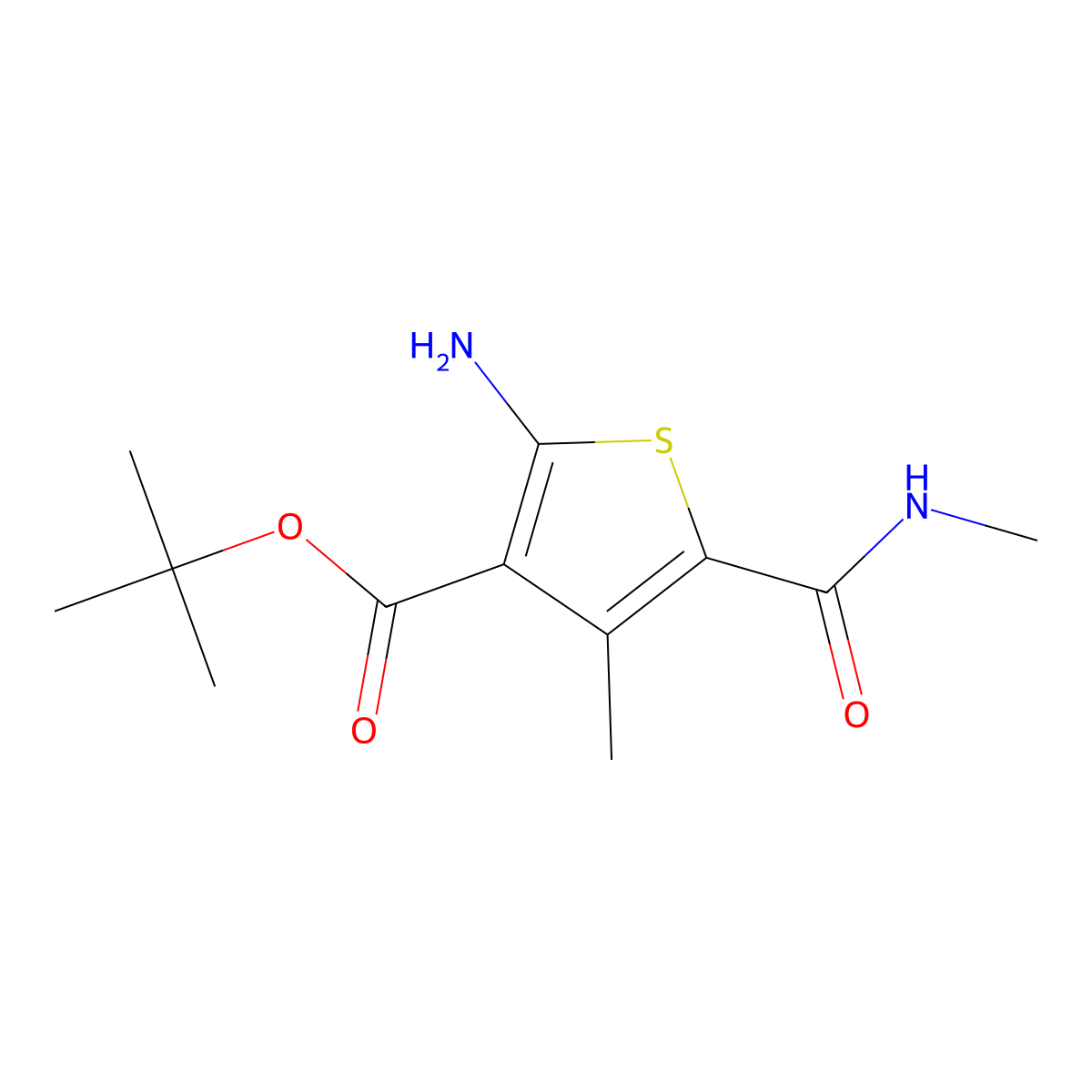 Tert-butyl 2-amino-4-methyl-5-(methylcarbamoyl)thiophene-3-carboxylate molecular structure, CAS 1554395-89-9