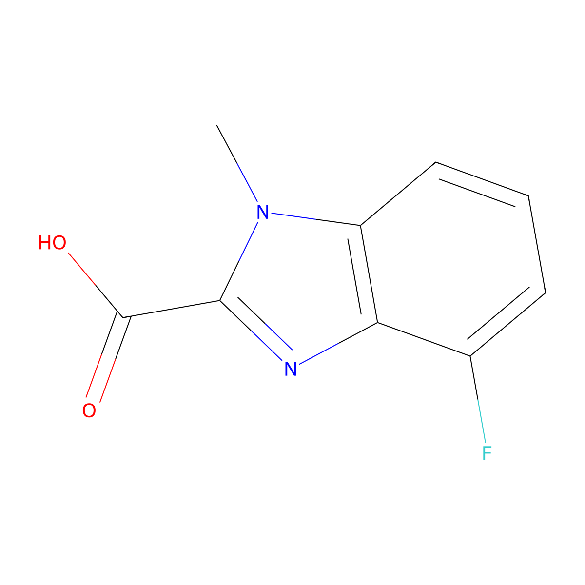 4-Fluoro-1-methyl-benzimidazole-2-carboxylic acid molecular structure, CAS 1554396-74-5