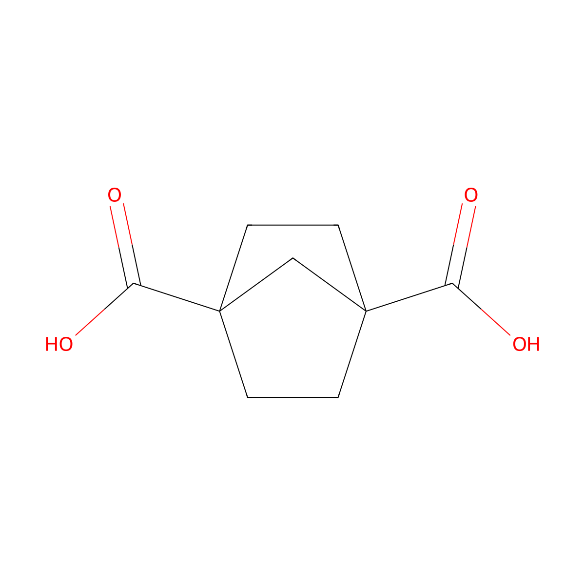 Bicyclo(2.2.1)heptane-1,4-dicarboxylic acid molecular structure, CAS 15544-51-1