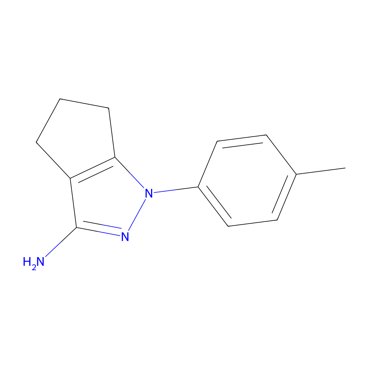 1-(4-methylphenyl)-1H,4H,5H,6H-cyclopenta[c]pyrazol-3-amine molecular structure, CAS 1554401-08-9