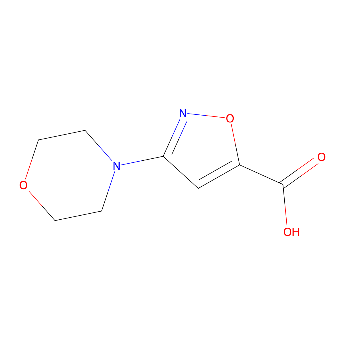 3-(4-Morpholinyl)-5-isoxazolecarboxylic acid molecular structure, CAS 1554401-30-7