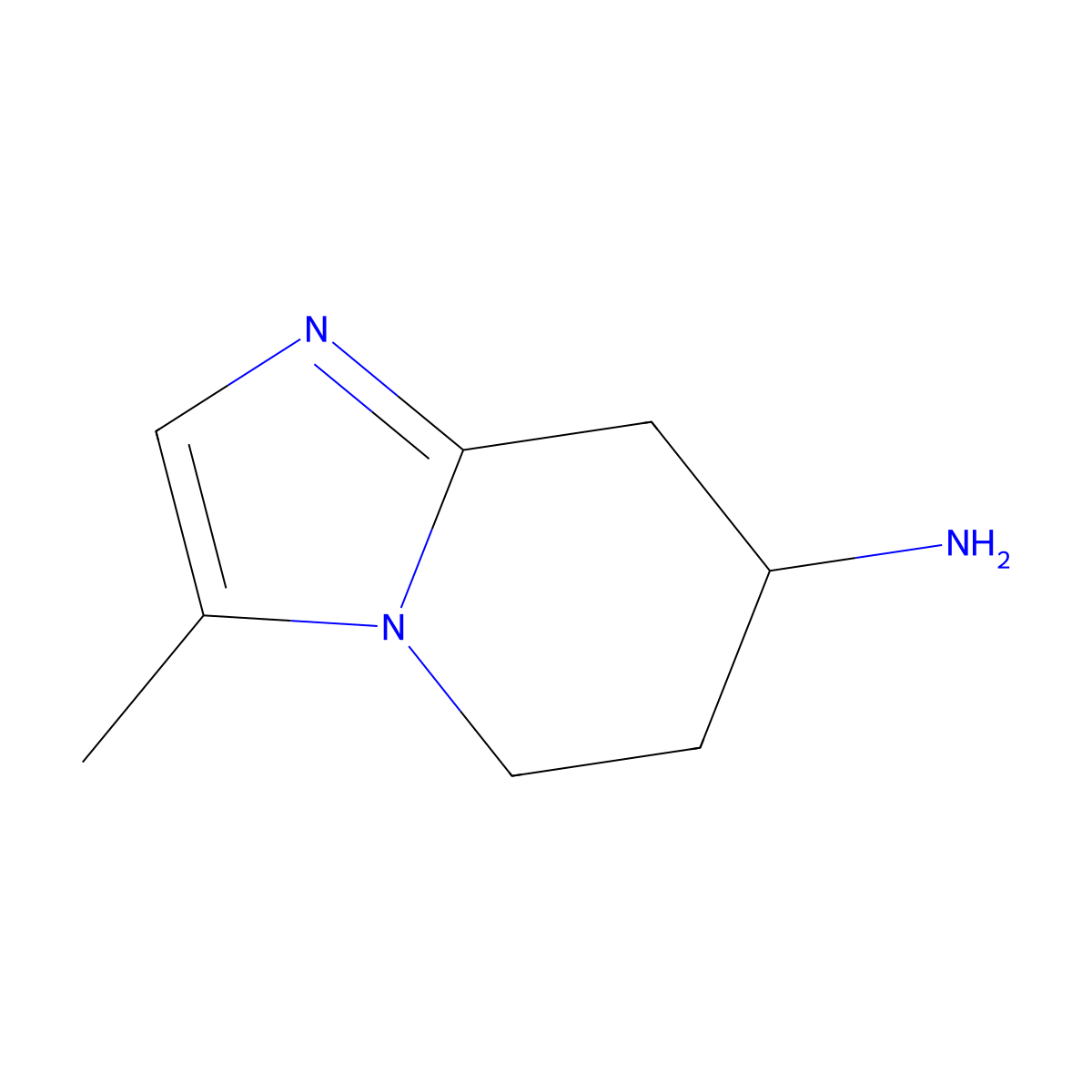 3-methyl-5H,6H,7H,8H-imidazo[1,2-a]pyridin-7-amine molecular structure, CAS 1554426-78-6