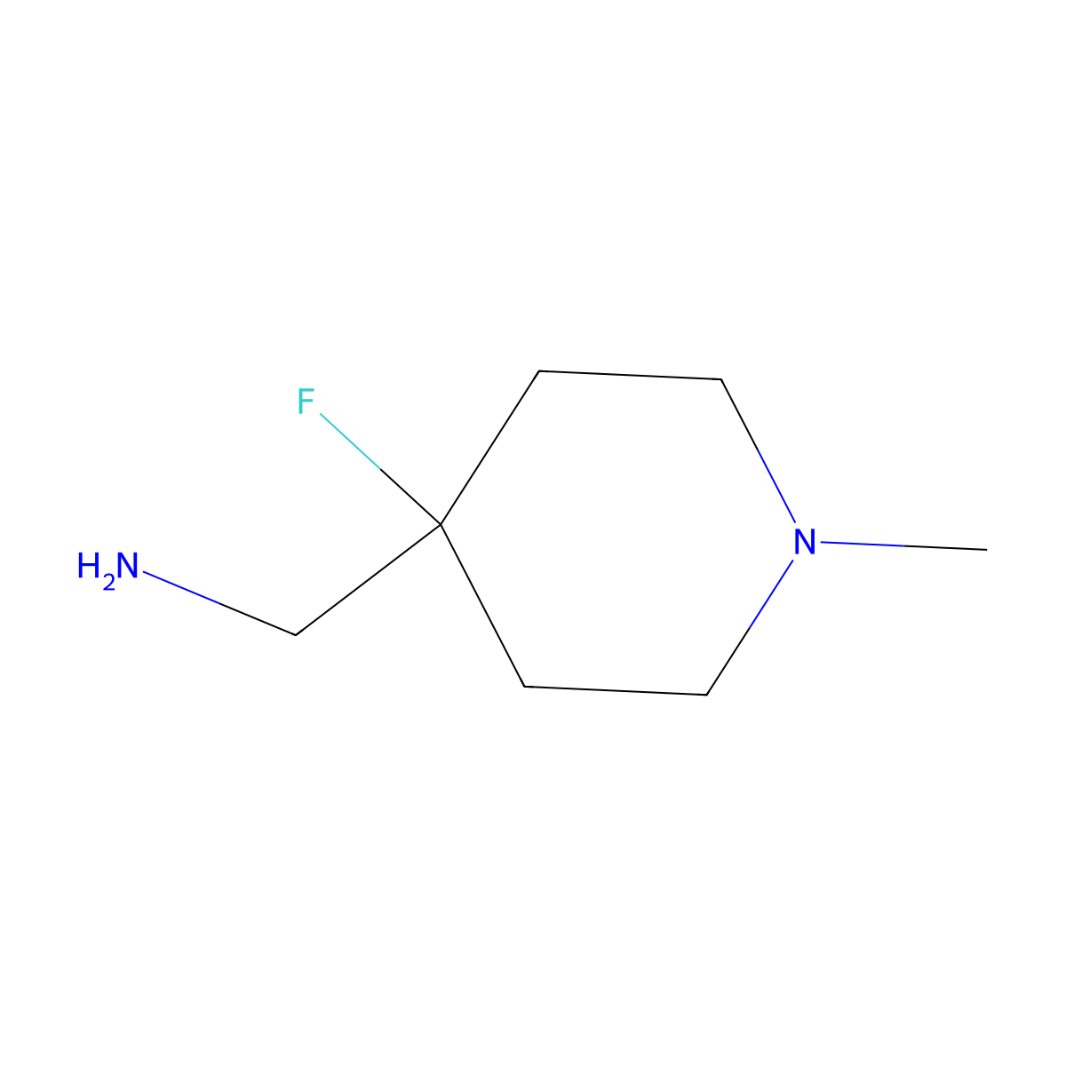 (4-Fluoro-1-methylpiperidin-4-yl)methanamine molecular structure, CAS 1554428-01-1
