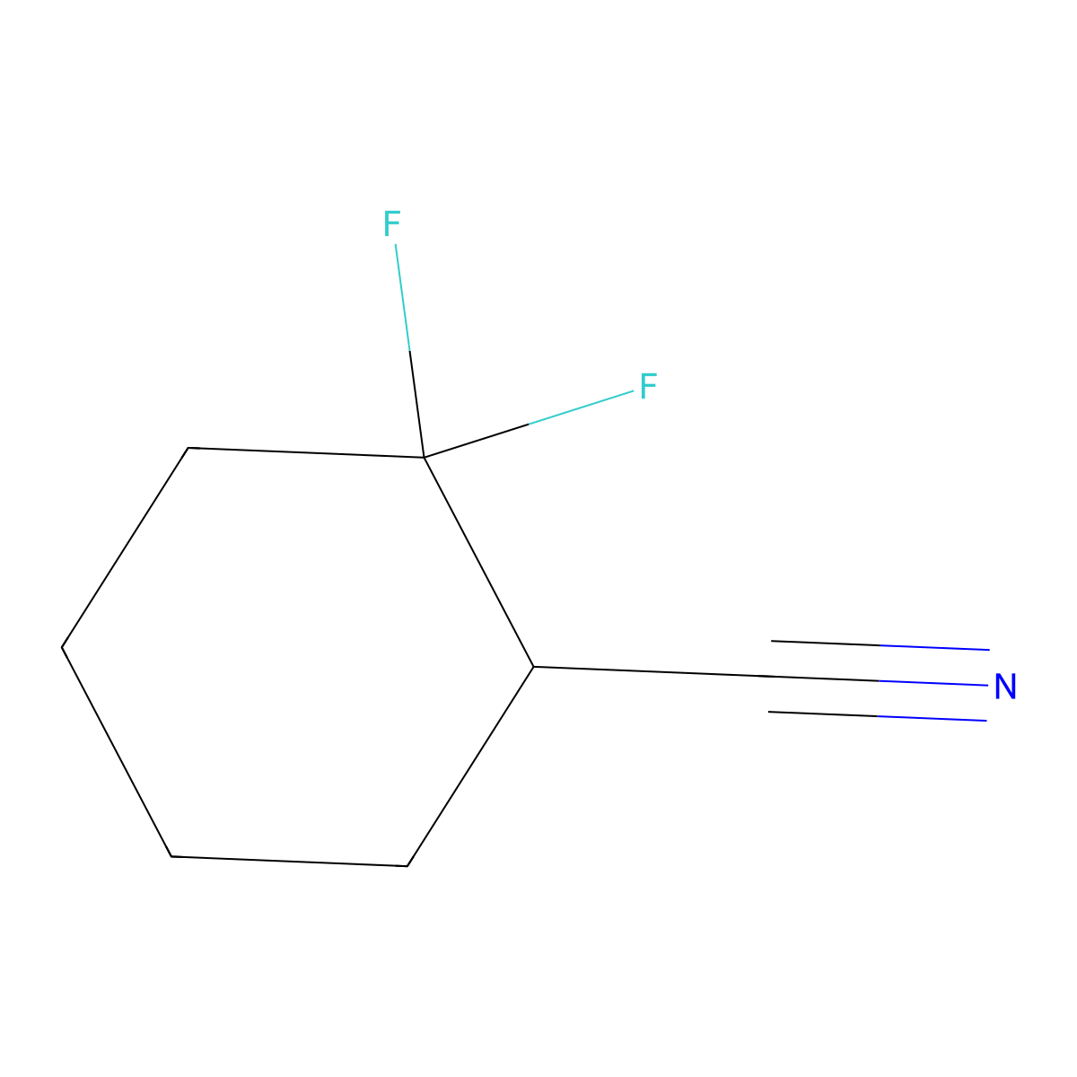 2,2-Difluorocyclohexane-1-carbonitrile molecular structure, CAS 1554428-52-2