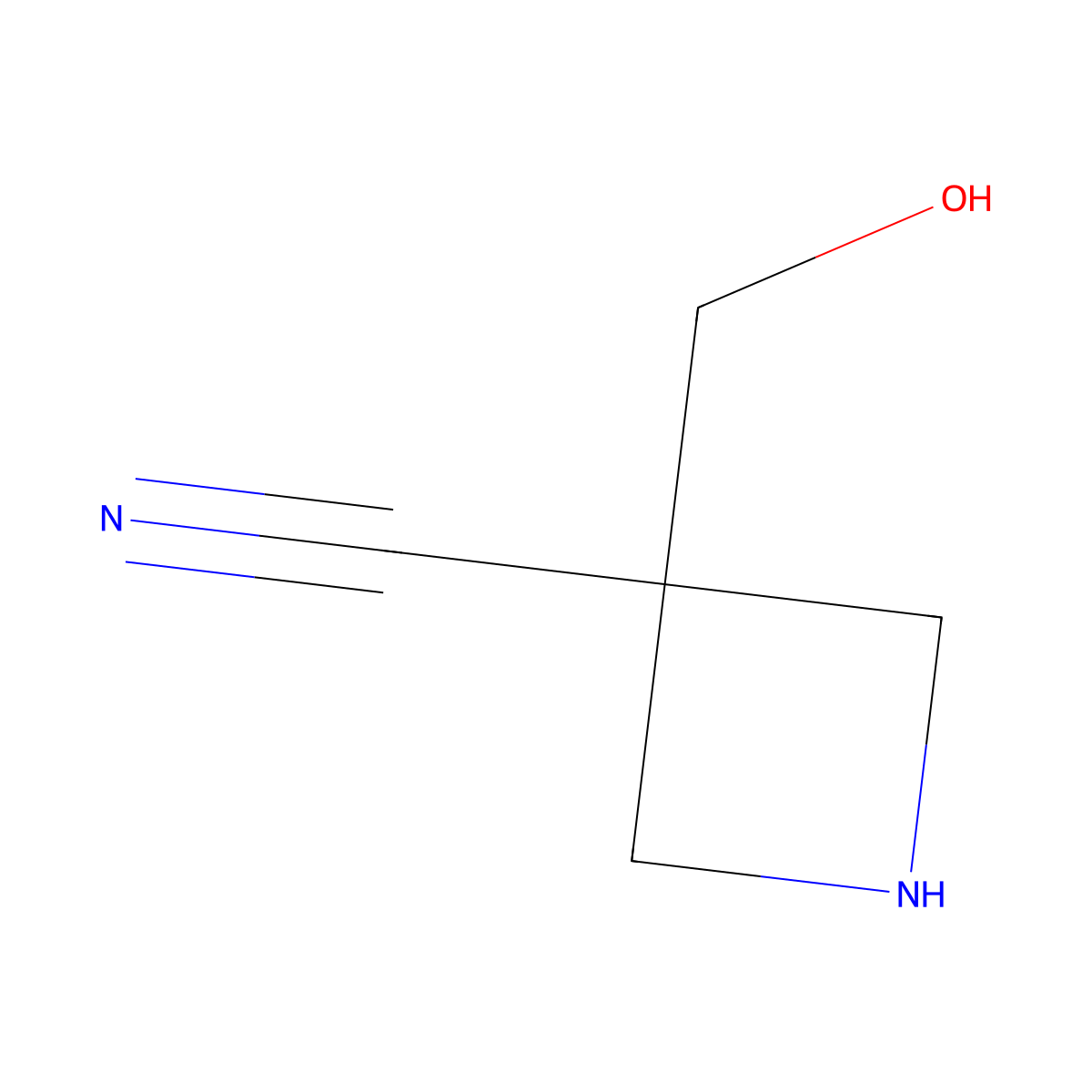 3-(Hydroxymethyl)azetidine-3-carbonitrile molecular structure, CAS 1554429-44-5