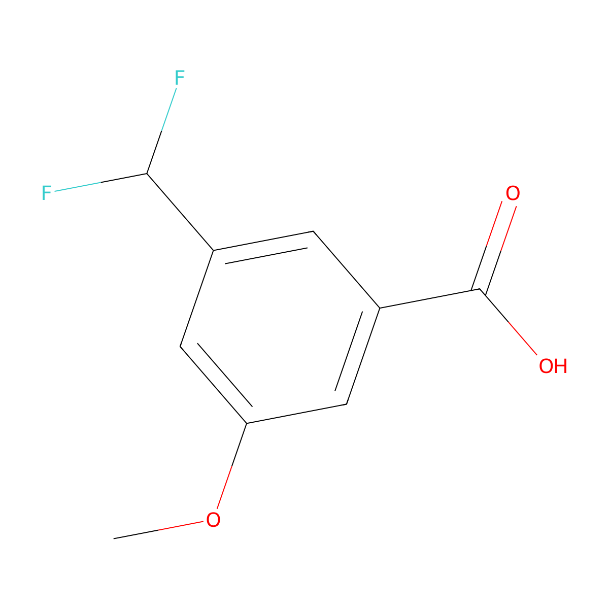 3-(Difluoromethyl)-5-methoxybenzoic acid molecular structure, CAS 1554430-35-1