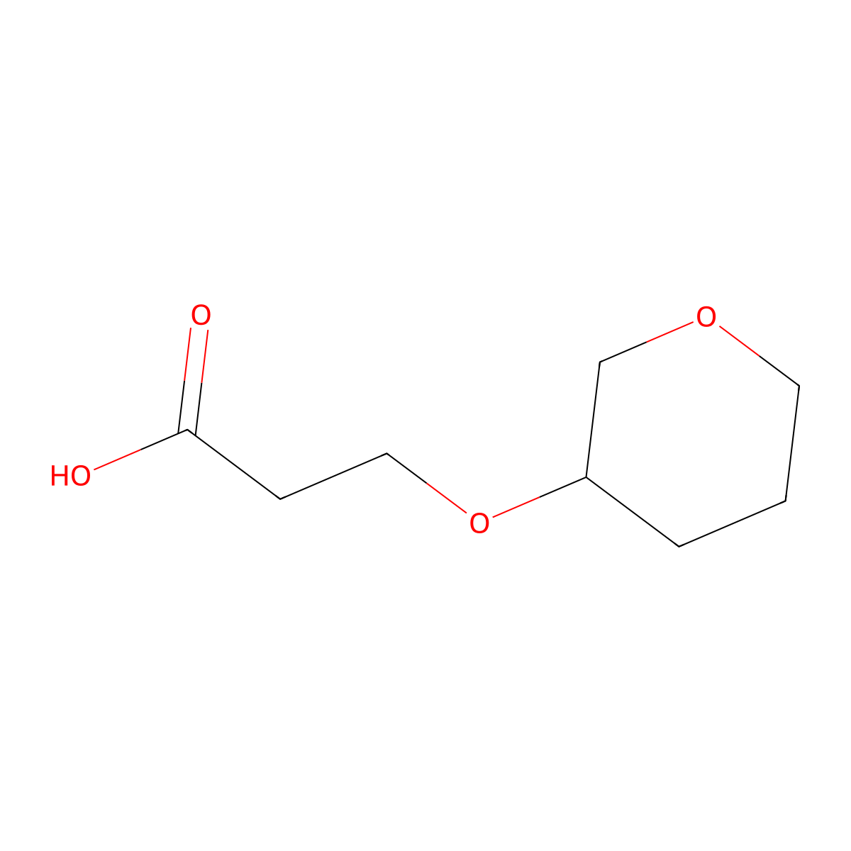 3-(Oxan-3-yloxy)propanoicacid molecular structure, CAS 1554436-23-5