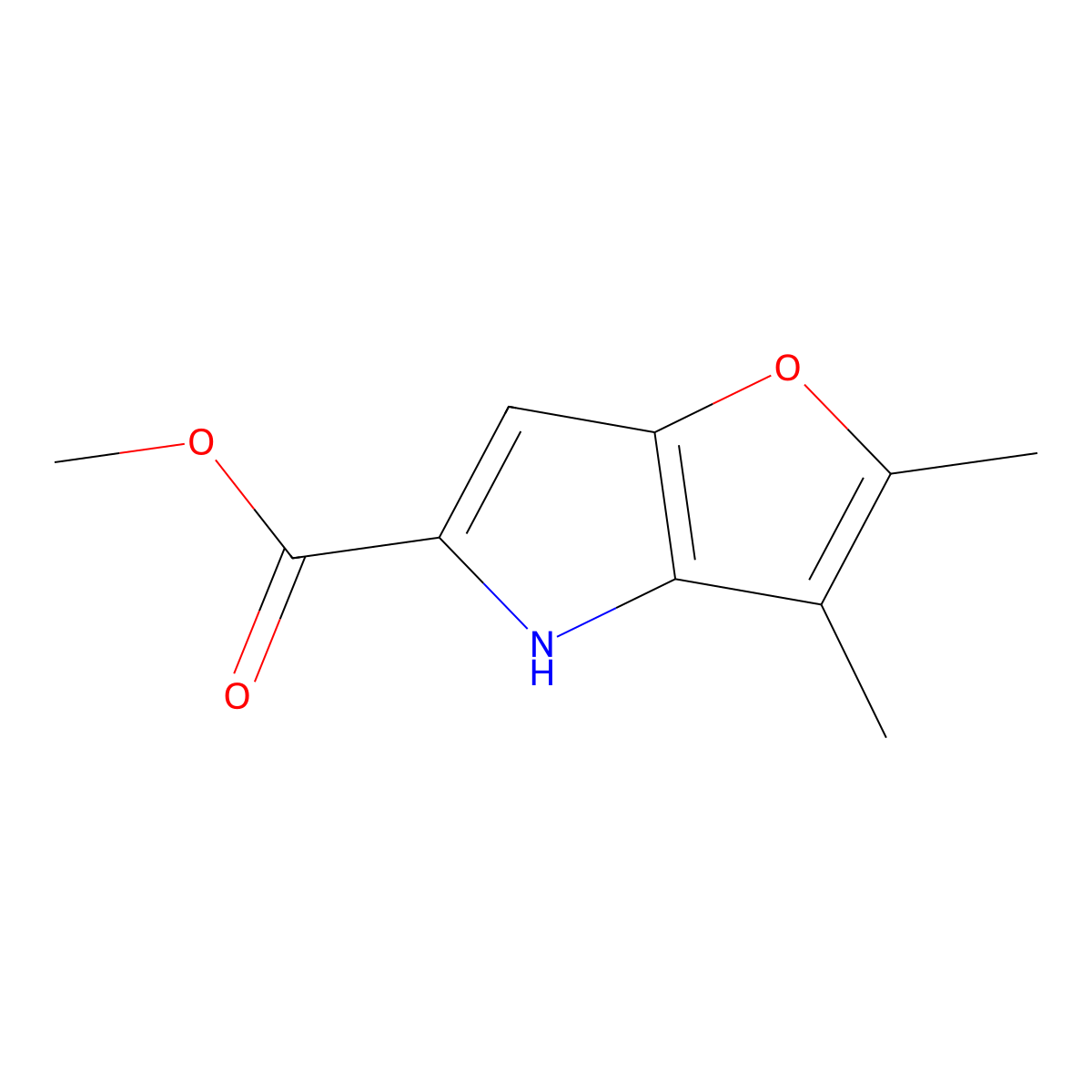 Methyl 2,3-dimethyl-4H-furo[3,2-b]pyrrole-5-carboxylate molecular structure, CAS 155445-29-7