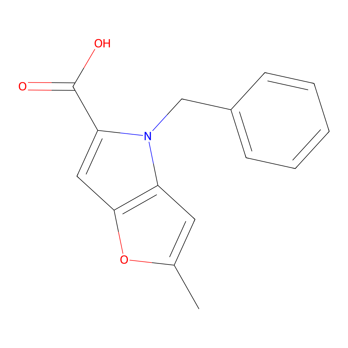 4-Benzyl-2-methyl-4H-furo[3,2-b]pyrrole-5-carboxylic acid molecular structure, CAS 155445-43-5