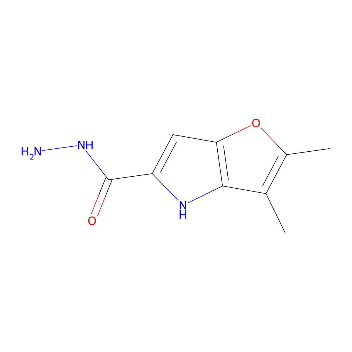 2,3-dimethyl-4H-furo[3,2-b]pyrrole-5-carbohydrazide molecular structure, CAS 155445-45-7