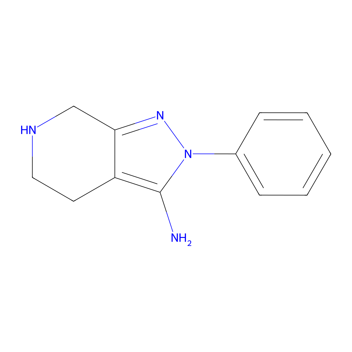 2-Phenyl-4,5,6,7-tetrahydro-2H-pyrazolo[3,4-c]pyridin-3-amine molecular structure, CAS 1554457-93-0