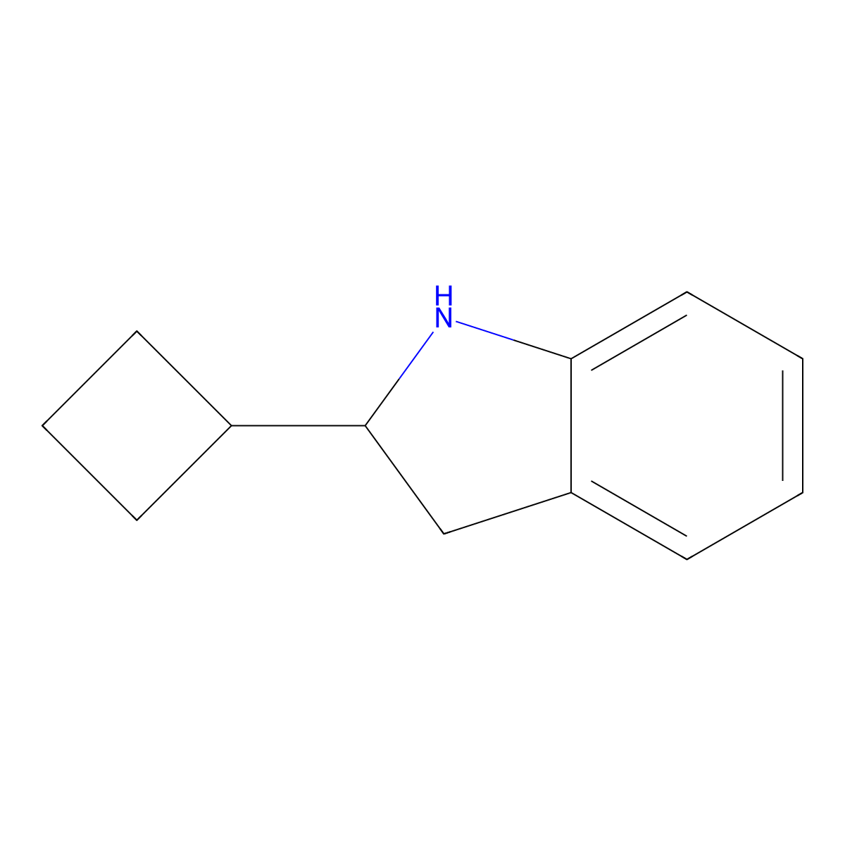 2-cyclobutyl-2,3-dihydro-1H-indole molecular structure, CAS 1554459-15-2