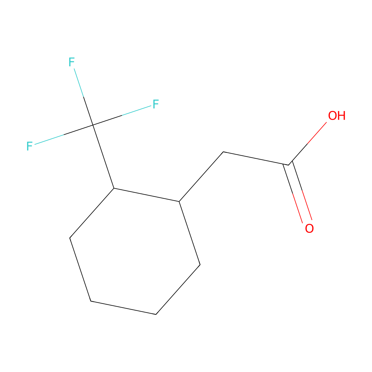 2-[2-(Trifluoromethyl)cyclohexyl]acetic acid molecular structure, CAS 1554459-25-4