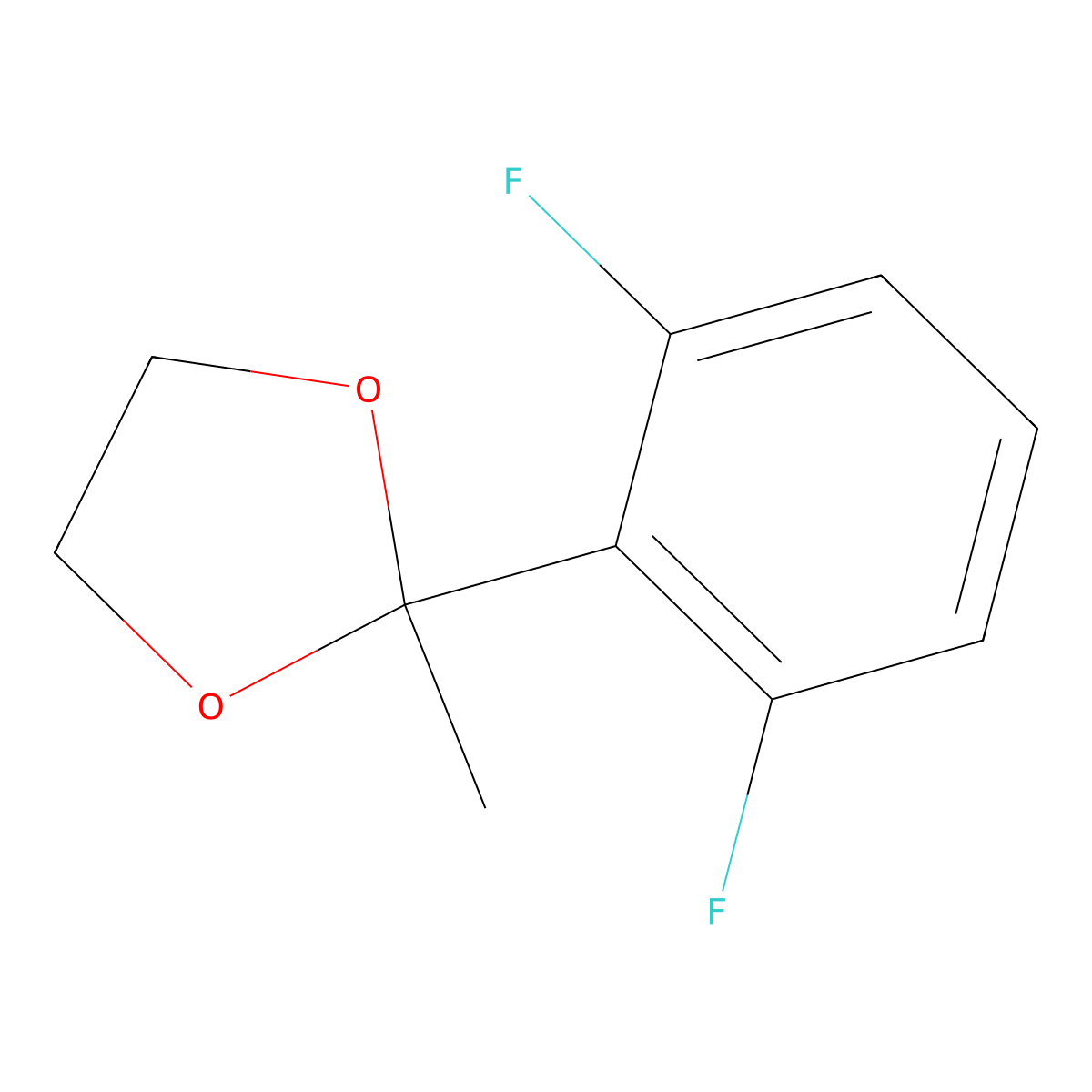 2-(2,6-Difluorophenyl)-2-methyl-1,3-dioxolane molecular structure, CAS 1554460-64-8