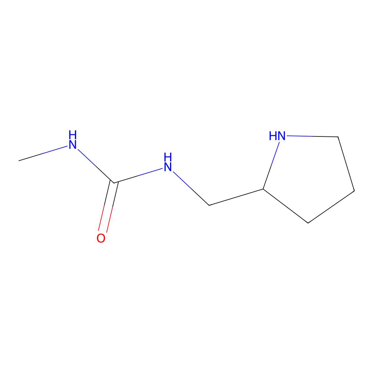 3-Methyl-1-[(pyrrolidin-2-yl)methyl]urea molecular structure, CAS 1554471-07-6