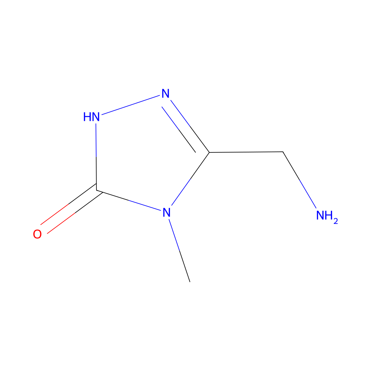 3-(aminomethyl)-4-methyl-4,5-dihydro-1H-1,2,4-triazol-5-one molecular structure, CAS 1554472-58-0