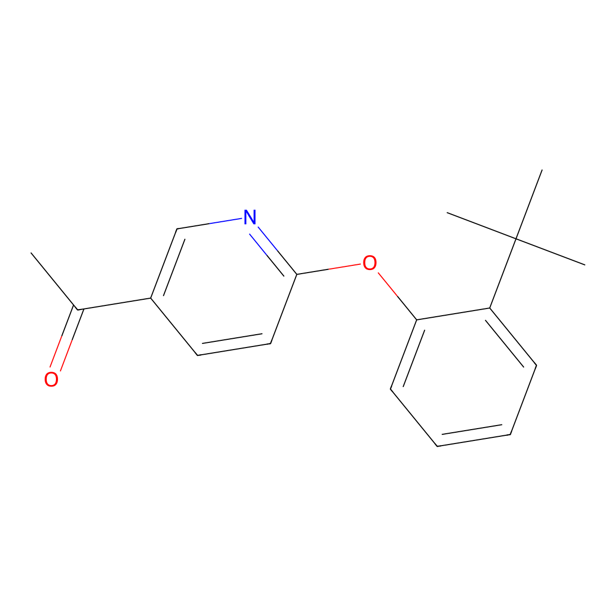5-Acetyl-2-(2-tert-butylphenoxy) pyridine molecular structure, CAS 1554472-61-5